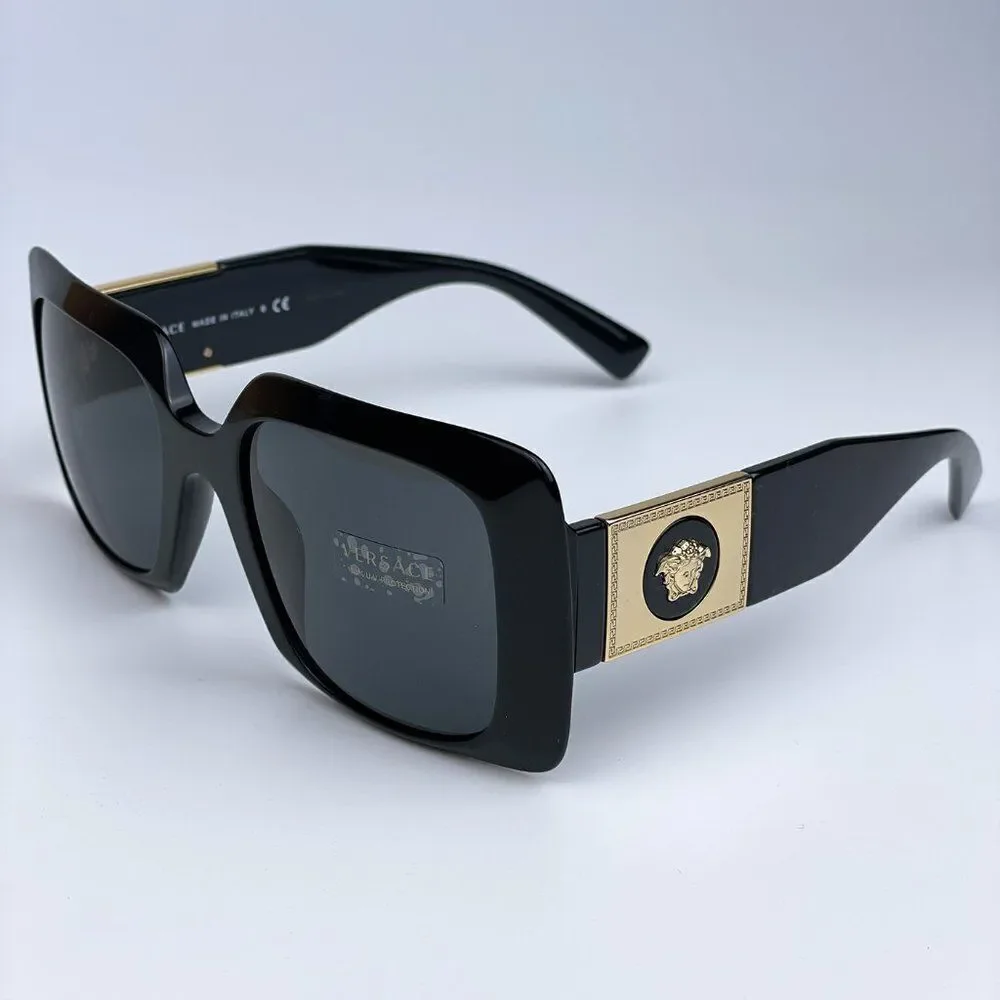 NEW Versace VE4405 GB1/87 Black Gray Square Women Sunglasses